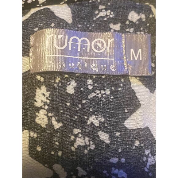 Rumor Boutique Women’s Black White Star Print Sleeveless Romper Size M - Picture 5 of 6